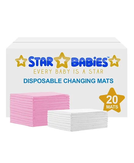 Star Babies Disposable Changing Mats - 20 Pieces