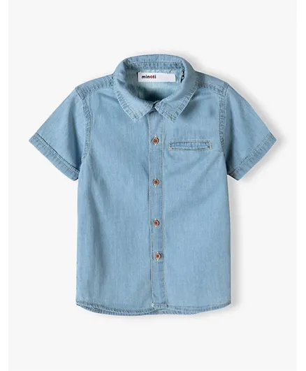Minoti Solid Denim Shirt - Blue