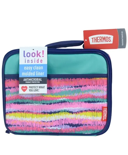 Thermos Standard Ikat Stripes Lunch Kit With LDPE Liner - Multicolour