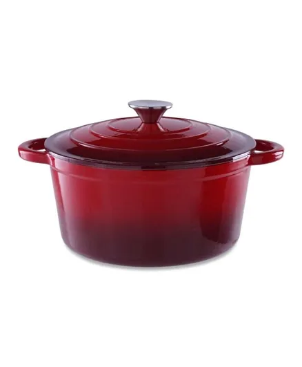 PAN Home Glazura Enameled Cast Iron Cooking Pot - Ombre Red