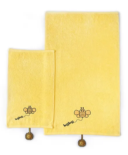 Milk&Moo Buzzy Bee Towel Set of 2 - Yellow
