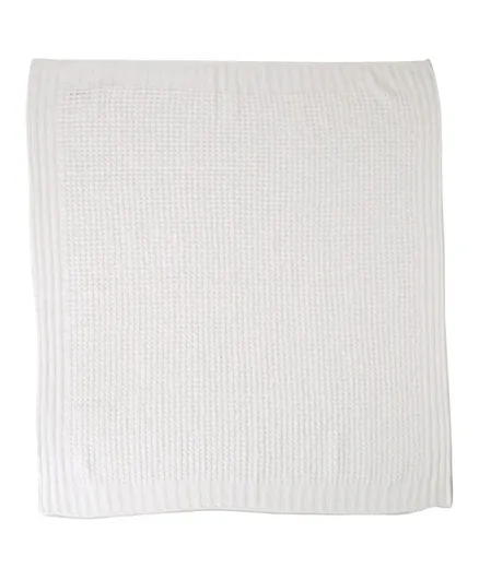 Barefoot Dreams Waffle Baby Blanket HE - Pearl White