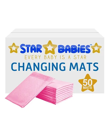 Star Babies Disposable Changing Mats Pink - Pack of 50