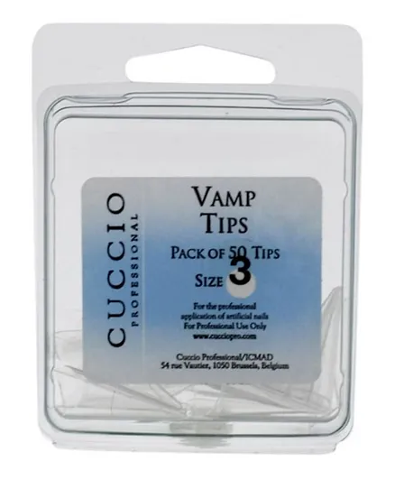 Cuccio Pro Vamp Tips Size 3 Acrylic Nails - 50 Pieces