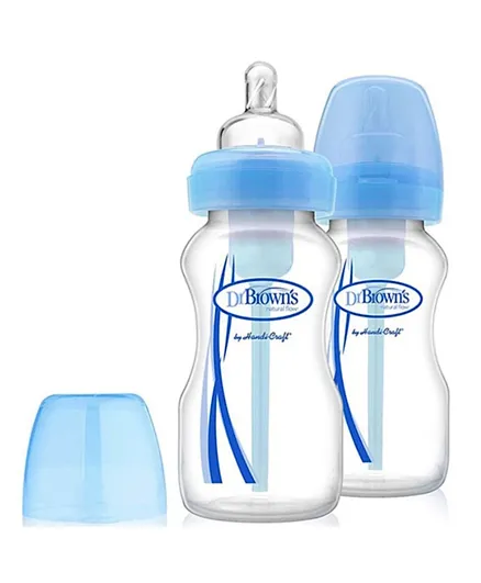 Dr. Brown's PP Wide Neck Options Plus Bottle Pack of 2 Blue - 270 ml