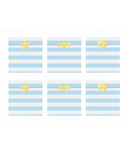 PartyDeco Yummy Treat Bags - Light Blue, Pack of 6