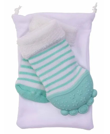 Nuby Teething Socks Aqua - Pack of 2