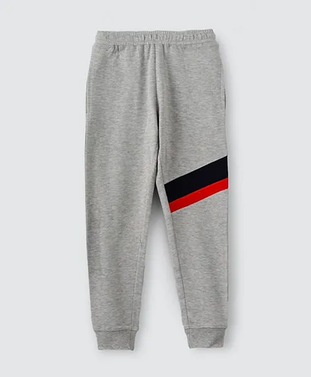 Jam Joggers with Cut & Sew Panels At Front - Grey