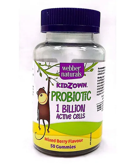 Webber Naturals Kidzown Probiotic Mixed Berry Flavour - 50 Gummies