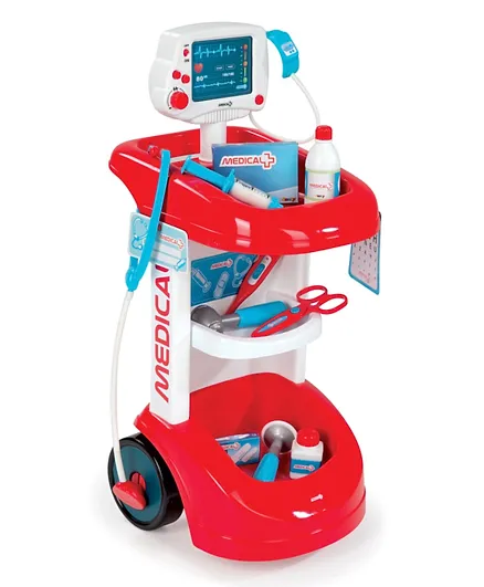 Smoby Electronic Medical Trolley - Red