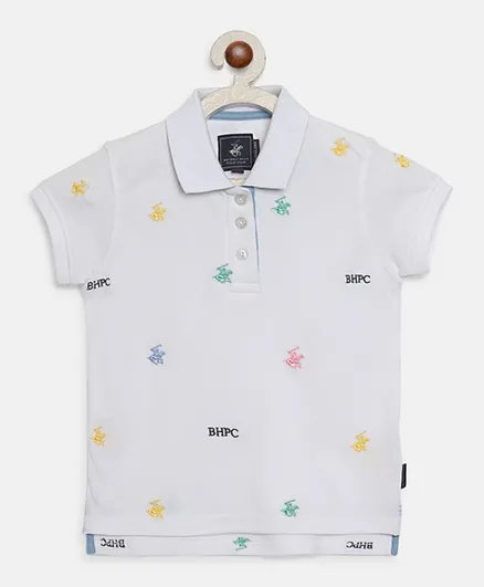 Beverly Hills Polo Club Logo Embroidered T-Shirt - White