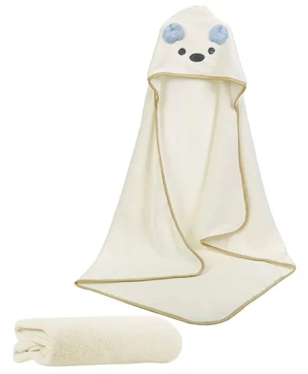 Star Babies Micro Fleece Hooded Towel - White