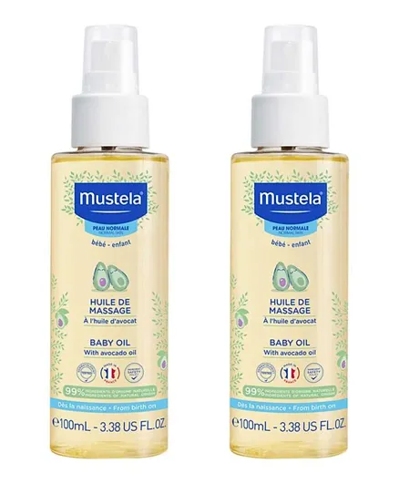 Mustela Baby Massage Oil Pack of 2 - 100 ml each