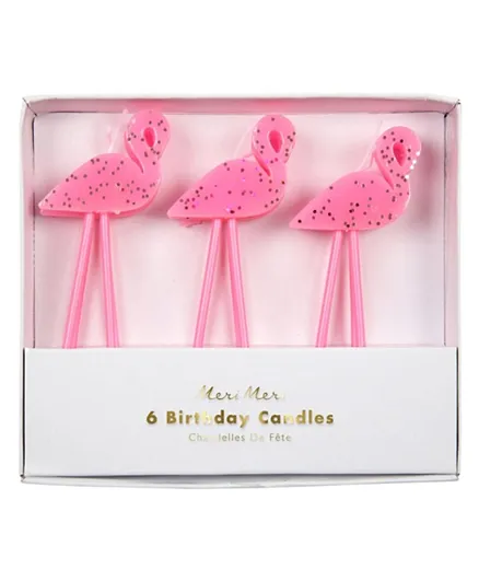 Meri Meri Pink Flamingo Candles  - Pack of 6