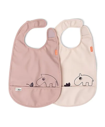 Done by Deer Bib w/Velcro 2 Pack - Deer Friends Powder