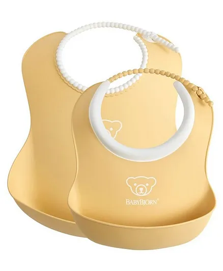 BabyBjorn Feeding Bib Set Yellow - Pack of 2