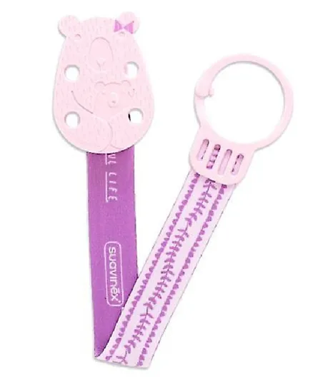 Suavinex Soother Clip With Ribbon - Purple
