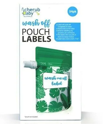 Cherubbaby Wash Off Pouch Labels - Pack of 54