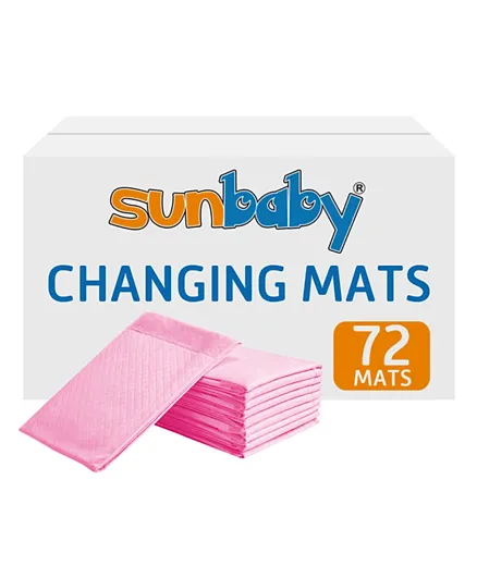 Sunbaby Disposable Changing Mats Pack of 72 - Pink