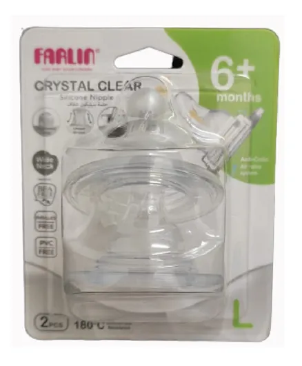 Farlin Mom Fit Anti Colic Large Nipple for Wide-Neck Bottle - Pack of 2