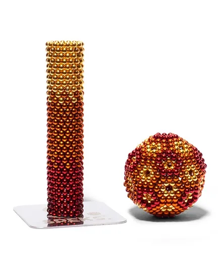 مجموعة الكرات المغناطيسية سبيكس باللون الذهبي والبرتقالي والأحمر - 518 قطعة