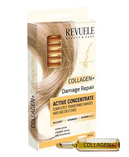 Revuele Active Hair Concentrate Collagen & Damage Repair 8 Glass Ampoules - 40ml