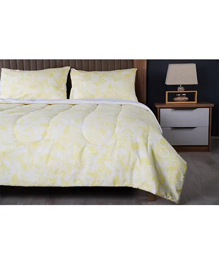 PAN Home Flora Reversible Comforter Set of 3 - Yellow