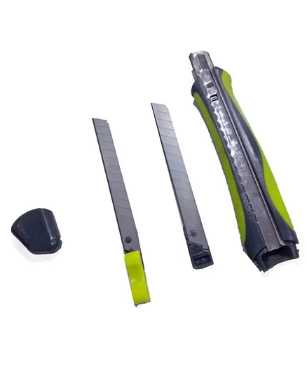Onyx And Green Box Cutter with 3 Blades & Comfort Grip 3400 - Green Black