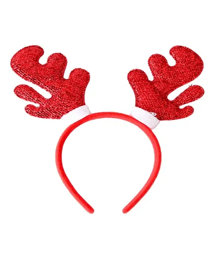 Brain Giggles Reindeer Antler Christmas Headbands - Red & White