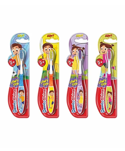 DentoShine Comfy Grip Toothbrush - Pack of 4