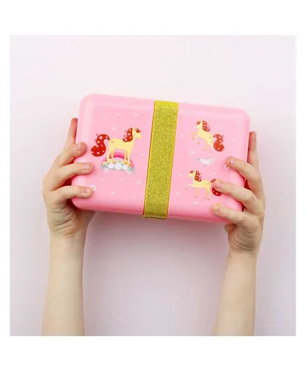 A Little Lovely Company Unicorn Lunch Box - Pink