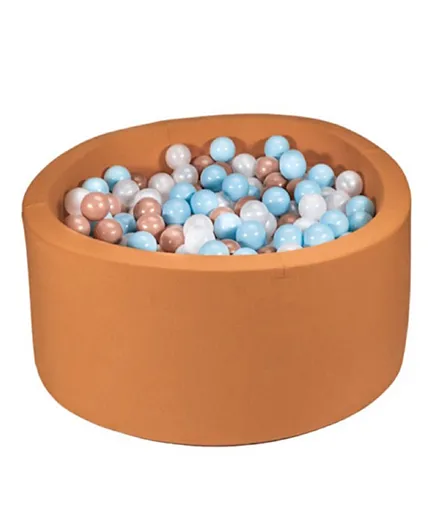 Ezzro Round Ball Pit With 100 Balls - Pearl, White, Baby Blue & Golden