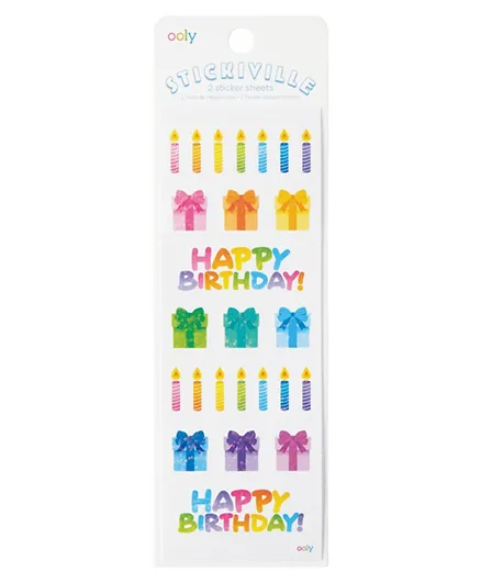 Ooly Stickiville Stickers Skinny Candles & Gifts - 2 Sheets