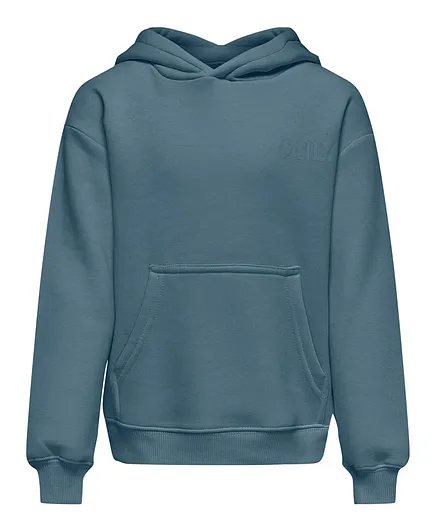 Only Kids Front Kangaroo Pocket Hoodie - Blue