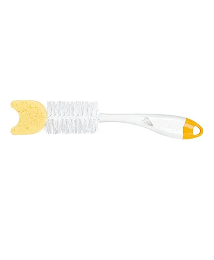 NUK Bottle Brush 2 In 1 With Sponge - Yellow