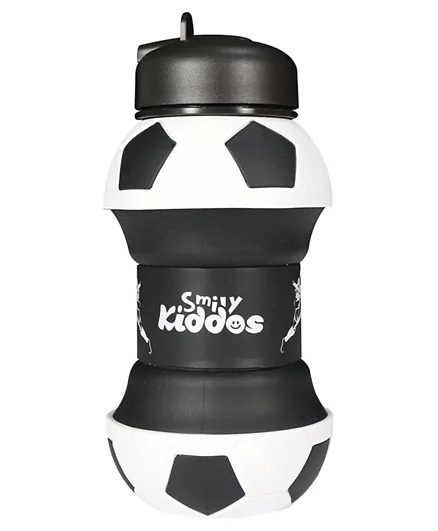 Smily Kiddos Expandable and Foldable Football Water Bottle Black and White - 800mL