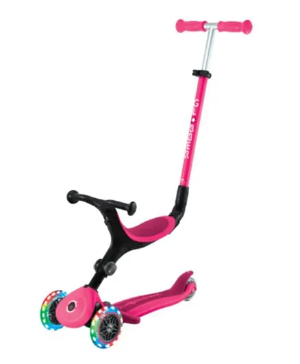 Globber Go Up Sporty Lights All In One Kids Scooter - Pastel Pink