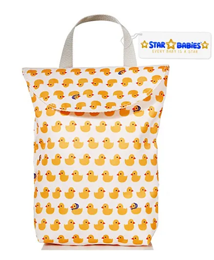 Star Babies Durable Small Diaper Bag Organizer - Printed Yellow