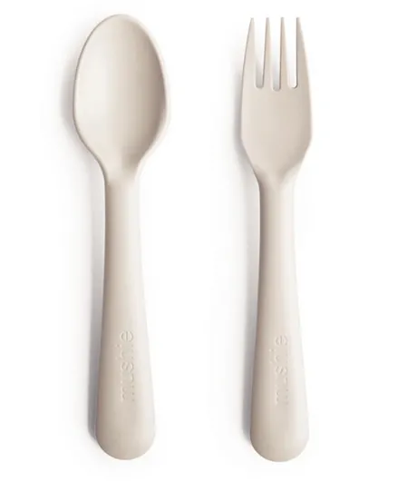 Mushie Fork and Spoon - Ivory
