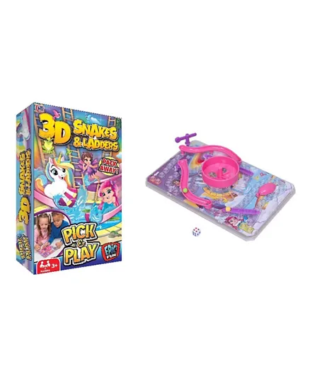 Epic Games 3D Snakes & Ladders Pick & Play - 2 Players