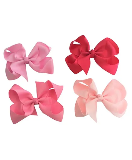 Viva La Bow Pink Bow Clips - Pack of 4