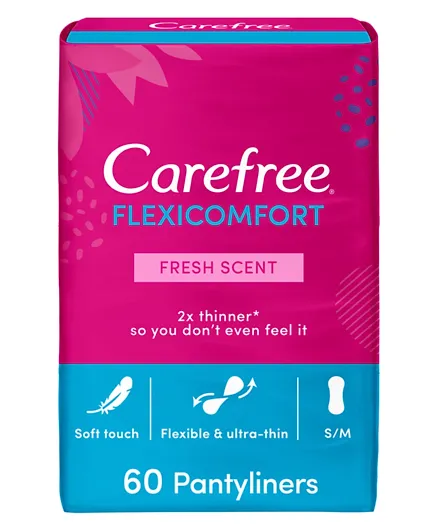Carefree FlexiComfort Fresh Scent Panty Liners - Pack of 60