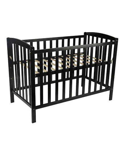 MOON Wooden Window Crib With 3 Level Height Adjustment - Dark Chocolate