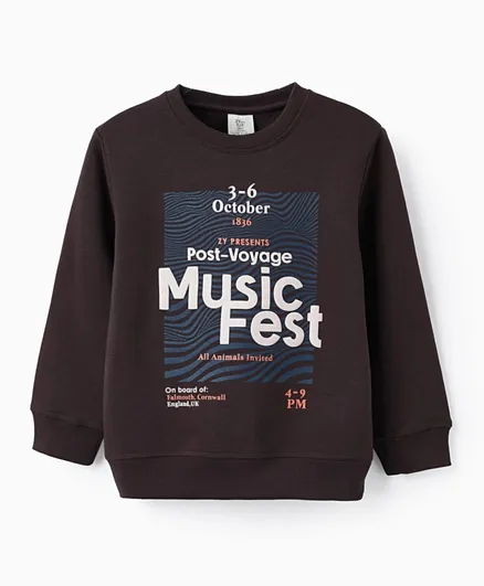 Zippy Music Fest Graphic Sweatshirt - Brown