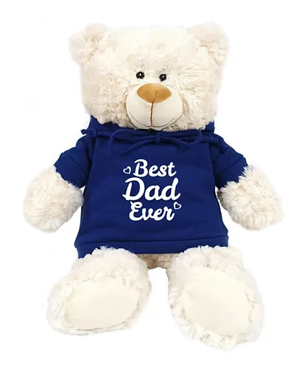 Fay Lawson Cream Bear with Trendy Hoodie Best Dad Ever - Blue