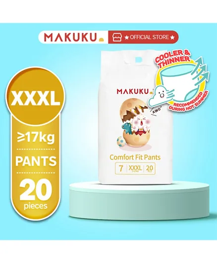 MAKUKU Comfort Fit Diaper Pants Size 7 XXX-Large - 20 Pieces