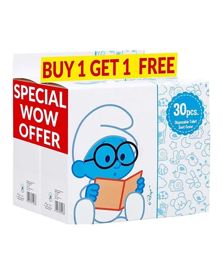 Smurfs Disposable Potty Seat Covers  30 Pieces Buy 1 Get 1 Free - White
