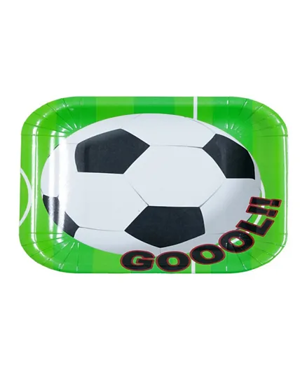 Italo Party Disposable Square Plate Set Football Theme - Pack of 6