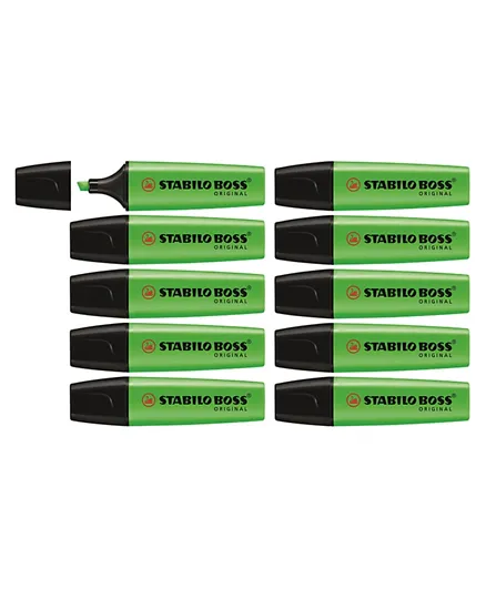 Stabilo Highlighter Boss Original Pack of 10 - Green