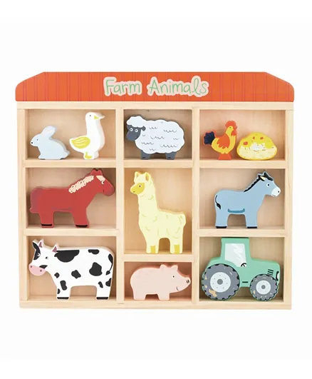 Lelin Farm Animals & Wooden Box